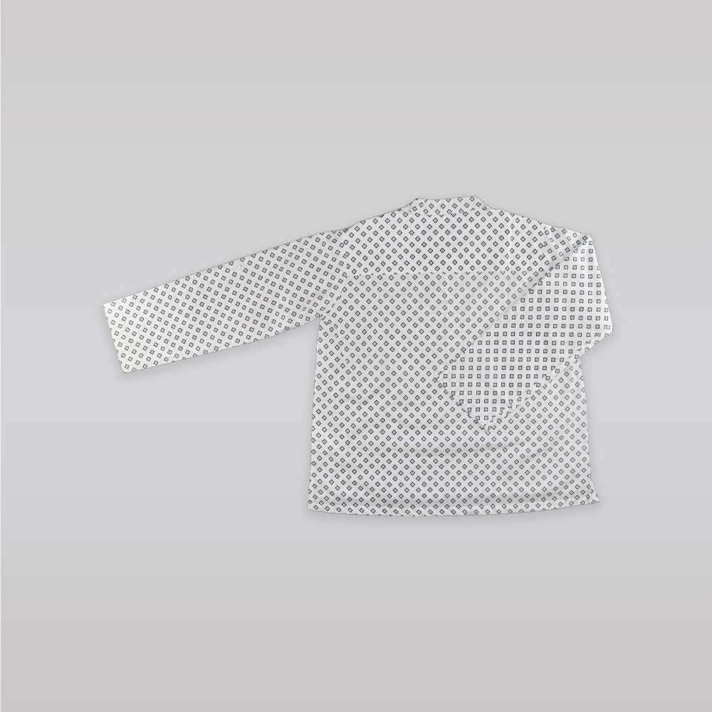 Unruly Blue Boys Diamond Dot Mandarin Collar Dress Shirt