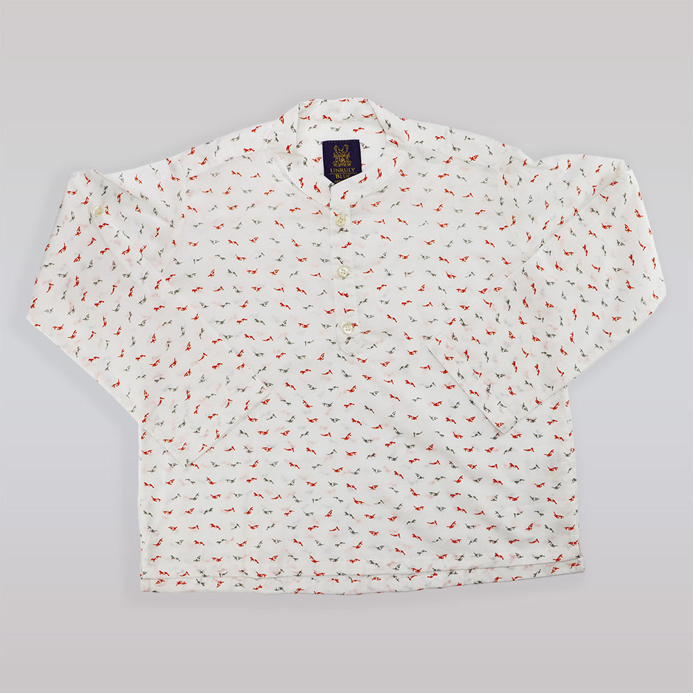 Unruly Blue Boys White Cotton Short Sleeve Diver Graphic Shirt