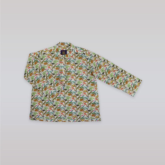 Unruly Blue Boys Multi Safari Print Cotton Short Sleeve Shirt