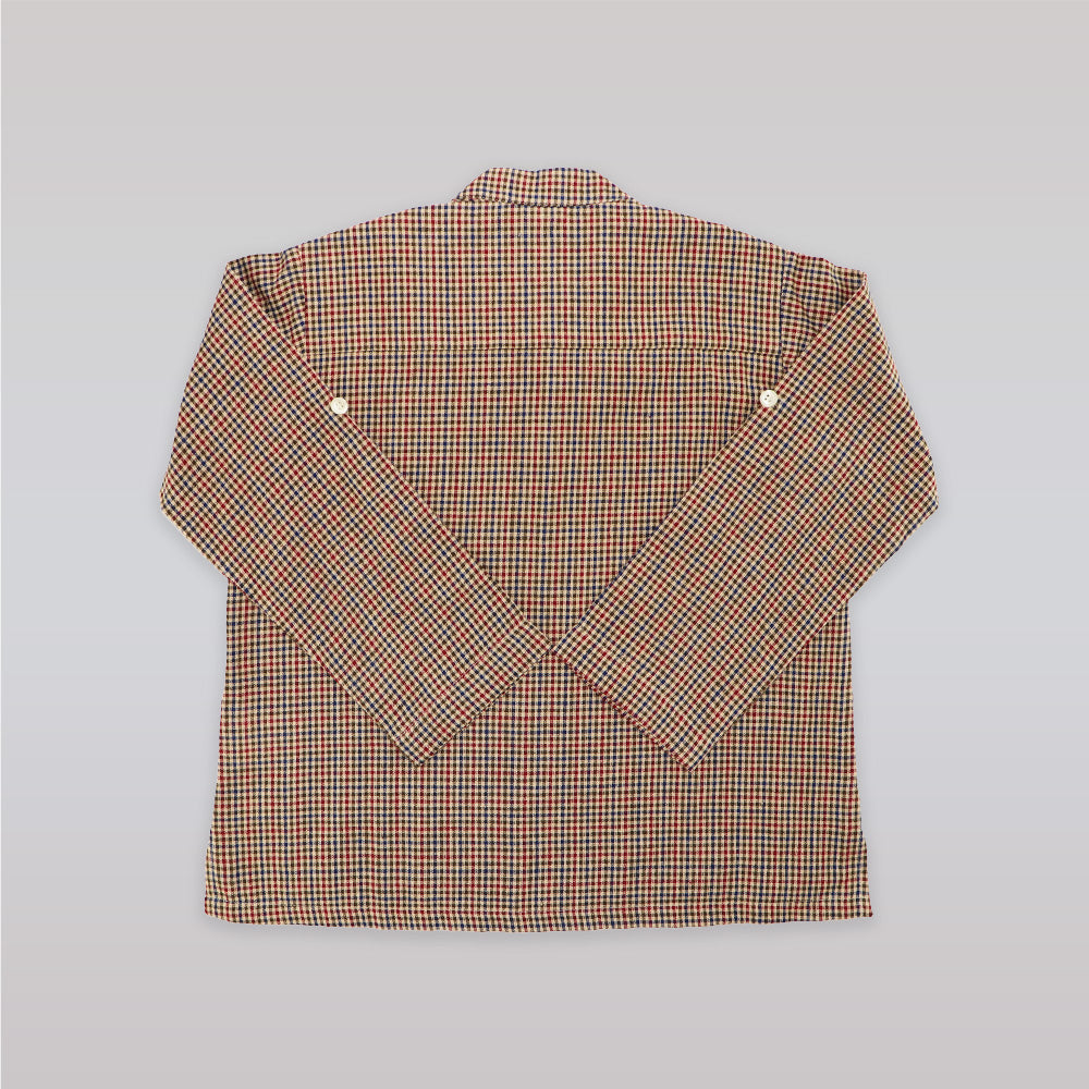 Unruly Blue Classic Brown Check Cotton Long Sleeve Boys Shirt