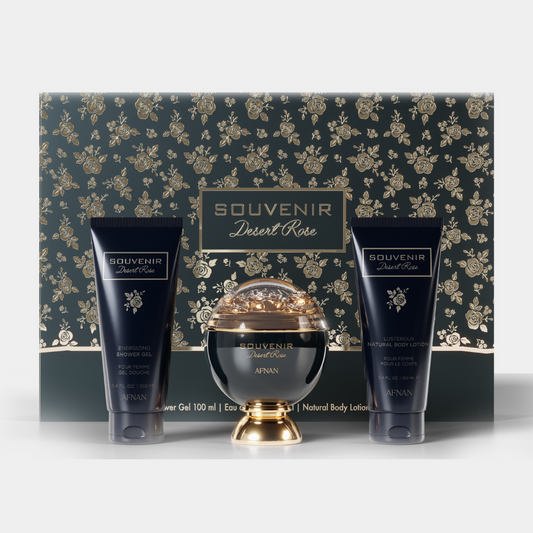 Afnan Souvenir Desert Rose Luxury Unisex Perfume Trio Gift Set