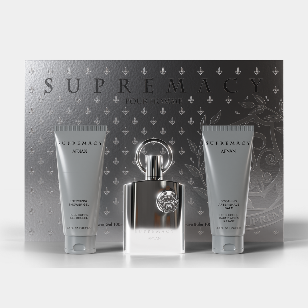 Afnan Supremacy Silver Luxury Gift Set with EDP and Grooming