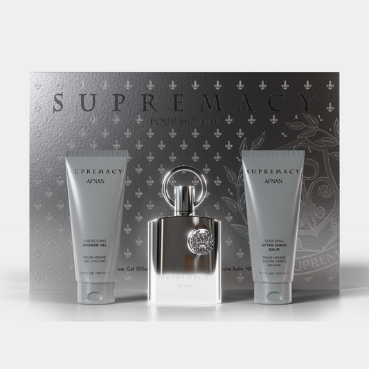 Afnan Supremacy Silver Luxury Gift Set with EDP and Grooming