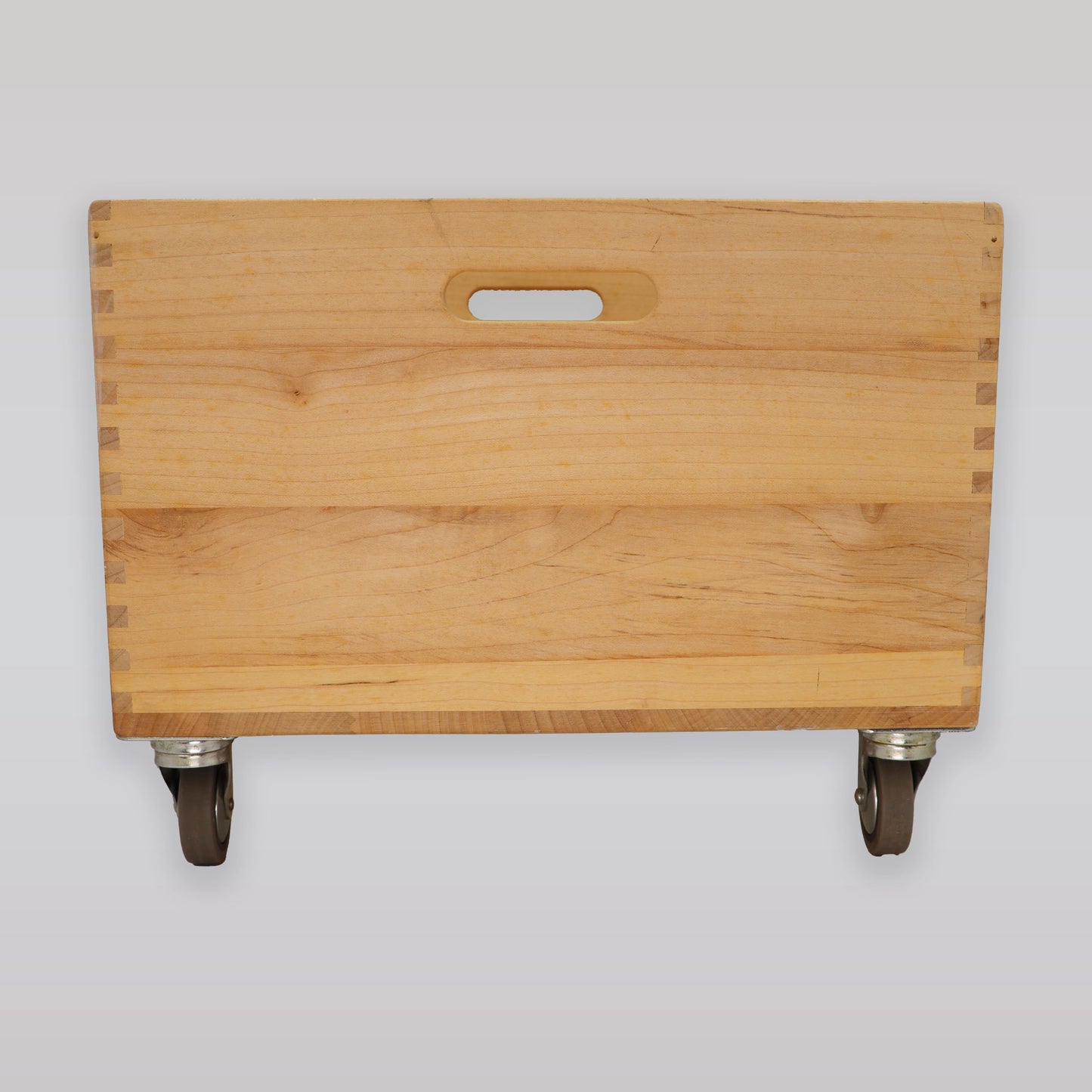Solid Wood Mobile Toy Storage Crate with Rubber Soundproof Wheels