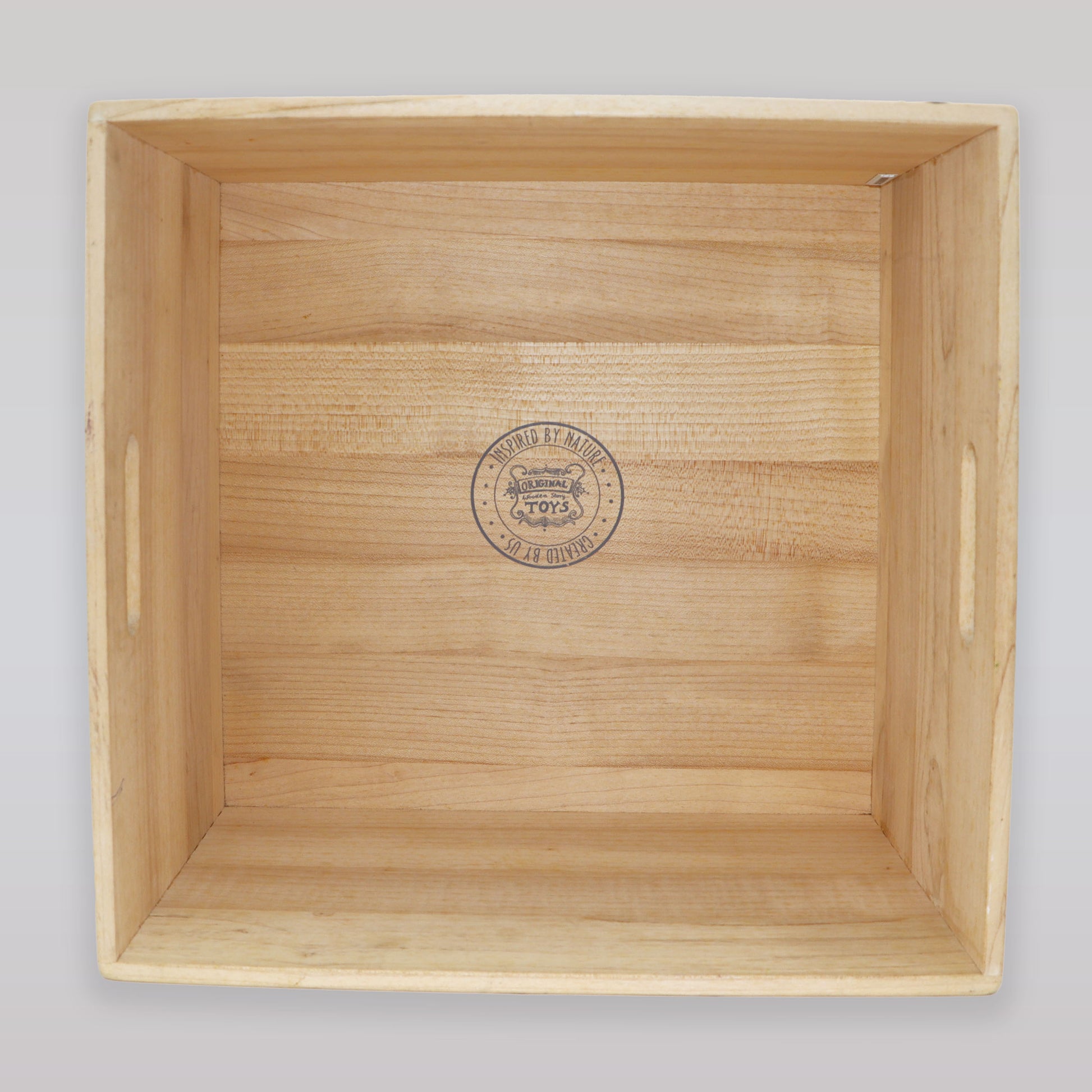 Solid Wood Mobile Toy Storage Crate with Rubber Soundproof Wheels