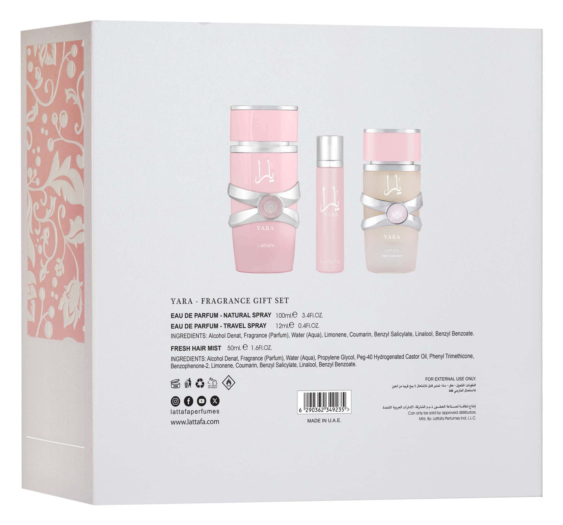 Lattafa Yara Luxury Fragrance Gift Set with EDP and Hairmist
