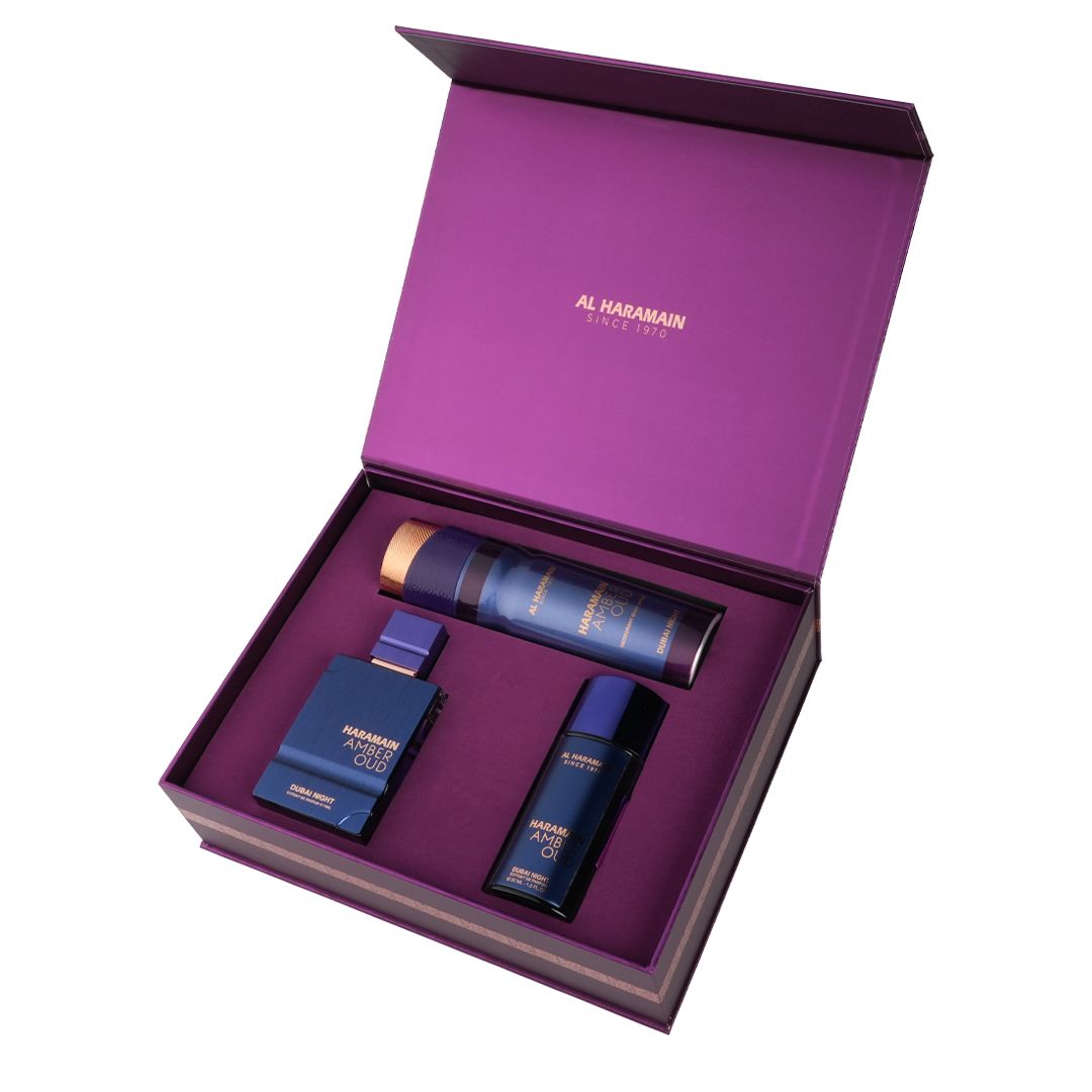 Haramain Amber Oud Dubai Night Perfume Gift Set Unisex Fragrance