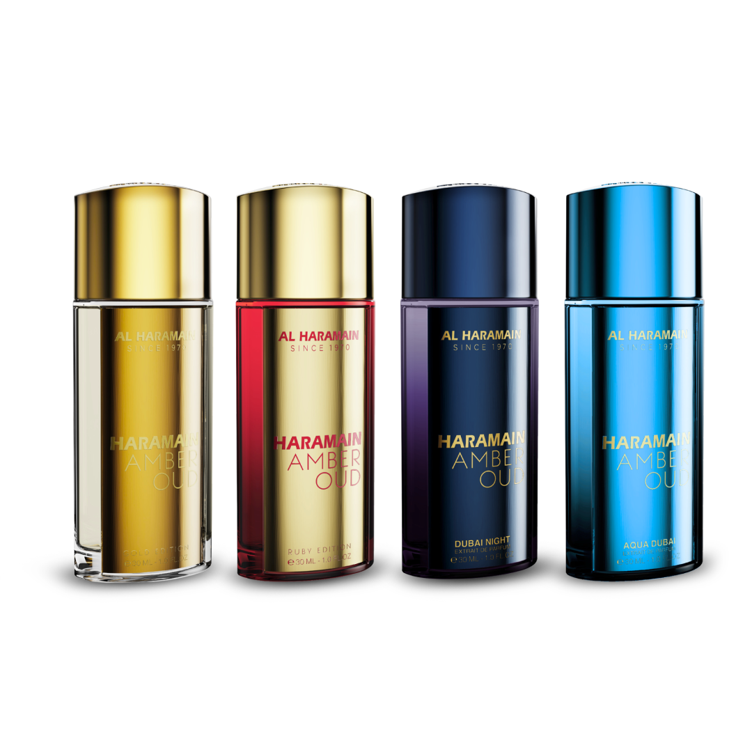Haramain Amber Oud Unisex Travel Set 4 x 30ml Fragrance Collection