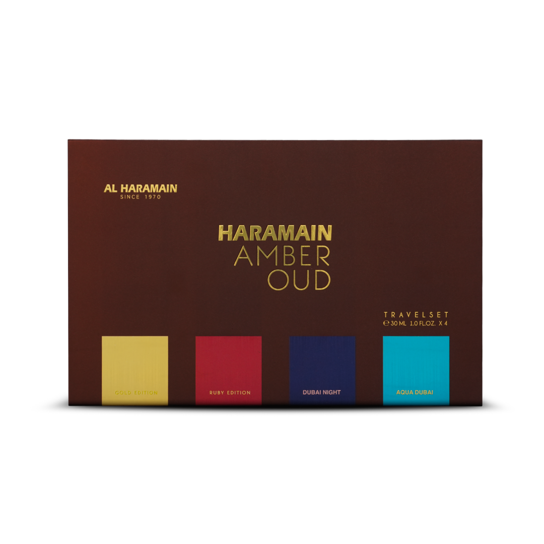 Haramain Amber Oud Unisex Travel Set 4 x 30ml Fragrance Collection