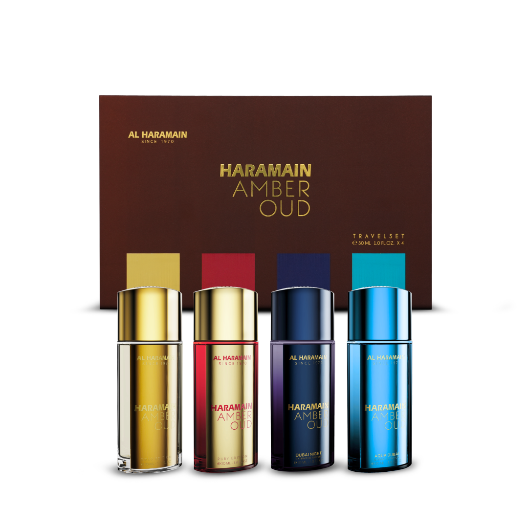 Haramain Amber Oud Unisex Travel Set 4 x 30ml Fragrance Collection