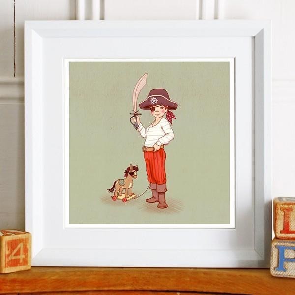 Belle & Boo Little Pirate Signed Giclee Art Print