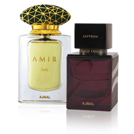 Ajmal Amir Two and Purely Orient Saffron Luxury Unisex Fragrance Set