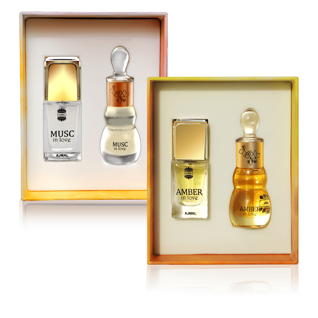 Ajmal Musc and Amber in Love Luxury Unisex Perfume Set