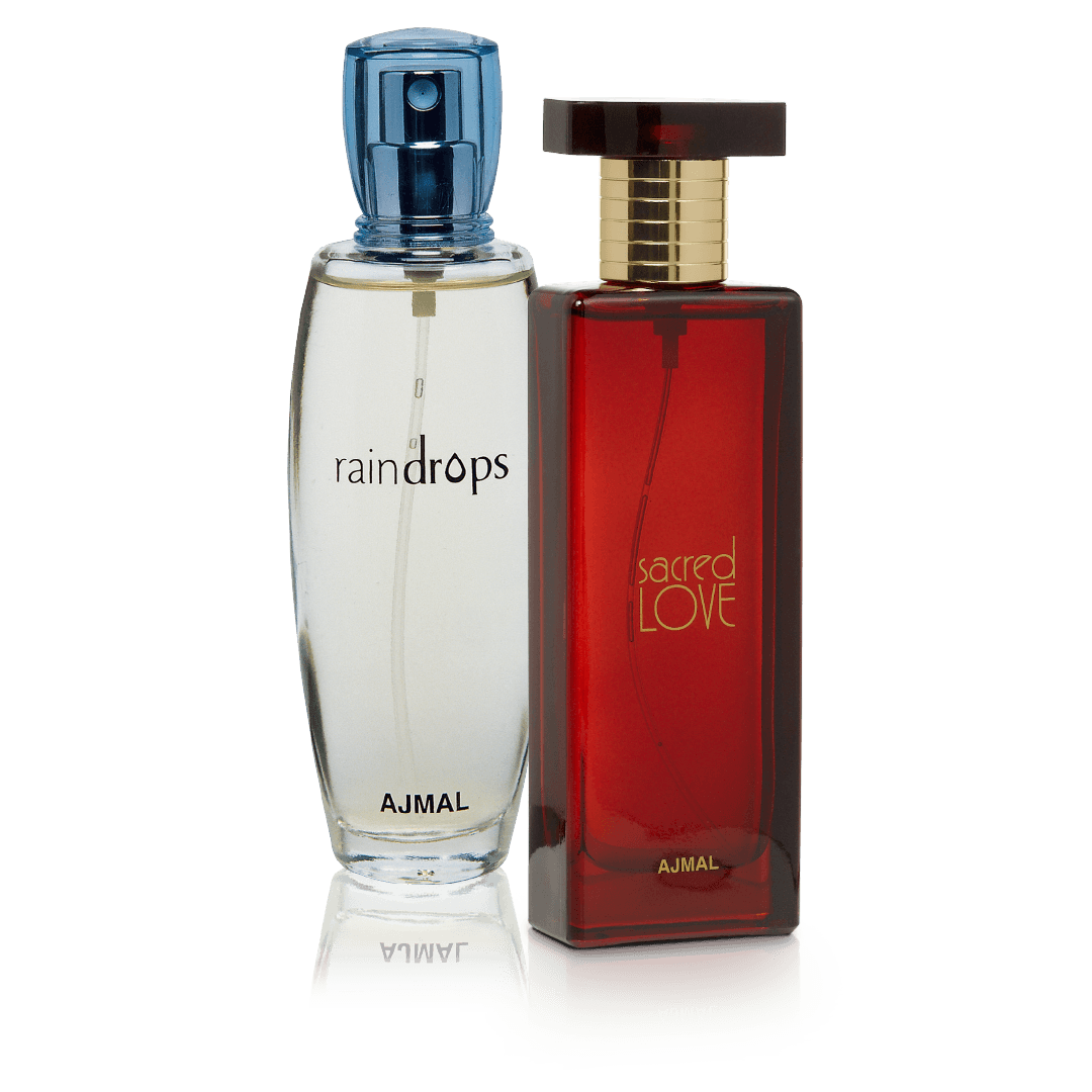 Ajmal Essence of Love Raindrops and Sacred Love Perfume Set