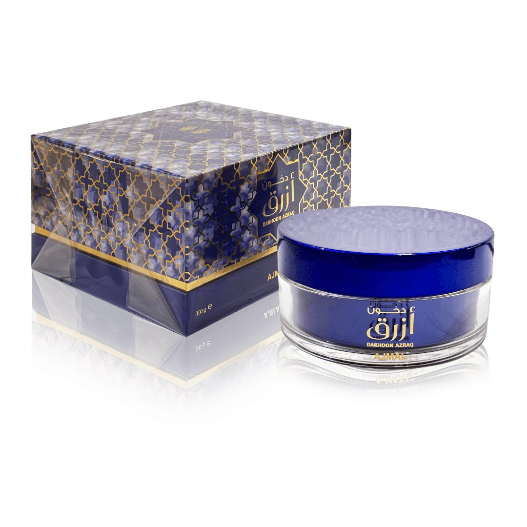 Ajmal Dakhoon Azraq Premium Oudhy Woody Incense 100g Glass Jar