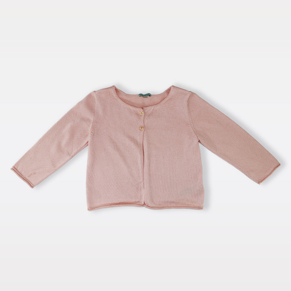 Nanos Baby Soft Pink Knit Button-Up Cardigan Jacket