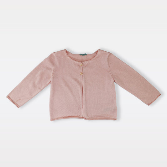 Nanos Baby Pink Knitted Button-Up Cardigan Jacket for Infants
