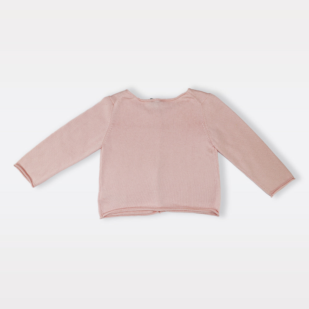Nanos Baby Pink Knitted Button-Up Cardigan Jacket for Infants